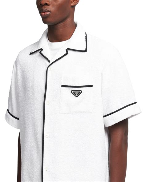 prada bowling shirt white|prada bowling shirt sale.